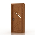 Jianou solid wood door interior door door 3d model