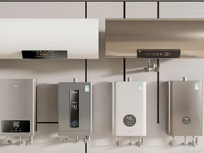 Wall Mounted Household Water Heaters With Various Designs And Modern Styles 3d model
