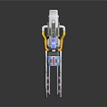 Futuristic Sci Fi Weapon With Blue Energy Core Silver Barrel And Yellow Accents