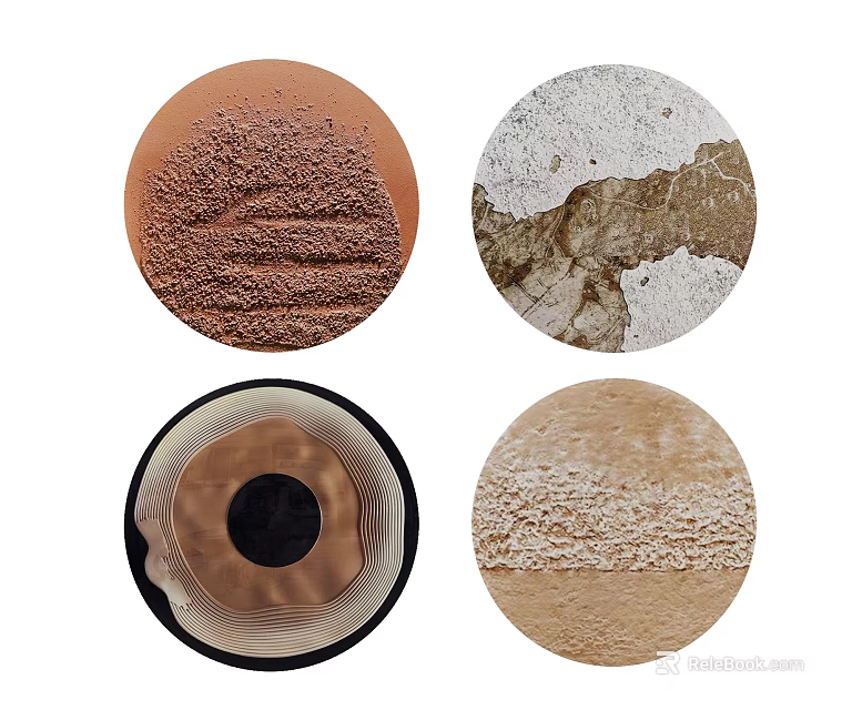 Round Rugs With Various Textured Patterns And Different Design Styles 3d model