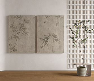 New Chinese Plant Painting Decorative Painting 3d model