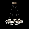 Modern Chandelier With Transparent Circular Elements And Metal Hanging Frame 3d model