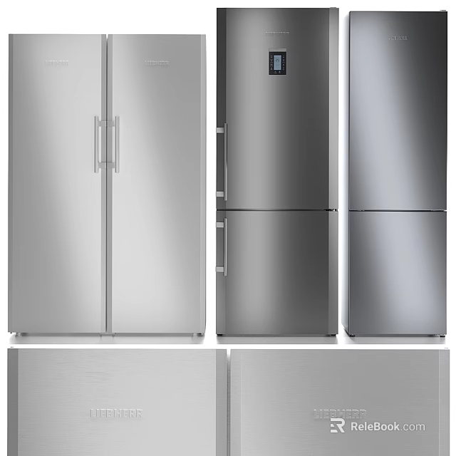 Stainless Steel Refrigerators and Freezers with Modern Design and Various Styles 3d model 