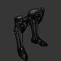 Silver Spiked Metal Combat Boots Weapon With Decorative Armor And Intricate Details