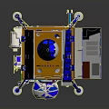 Detailed Spacecraft Model With Solar Panels Gold Scientific Module And Blue Components 3d model