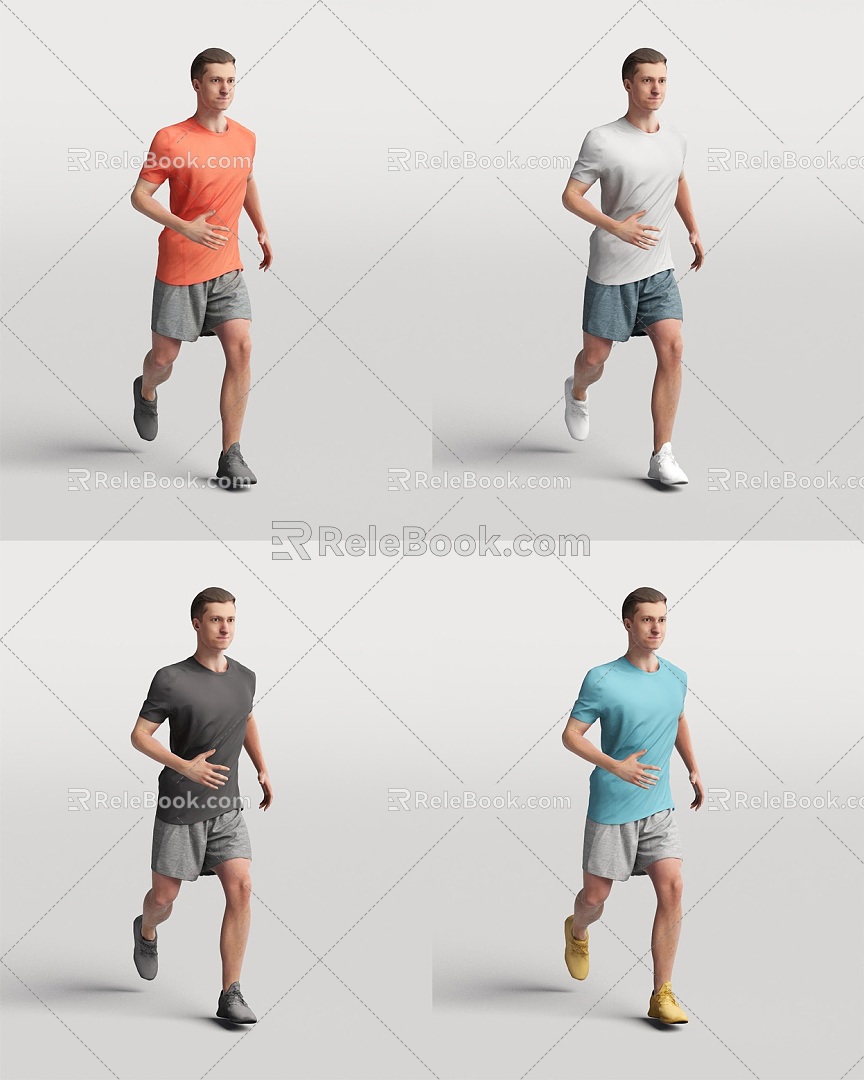 Figure Foreigner Running Posture Person Sports Man Male 3d model