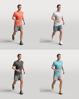 Figure Foreigner Running Posture Person Sports Man Male 3d model