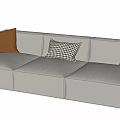Modern three-seat sofa multiplayer sofa 3d model