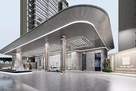 Exquisite Curve Community Center Meeting Room Exhibition Center 3d model