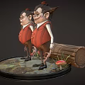 Horror Twins Characters Character Freaks Men Horror Game Material Chamber of Secrets Escape PBR Material Game Characters Game Characters Gnome Anime 3d model