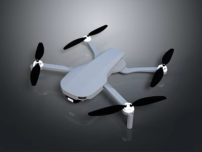 White Quadcopter Drone With Four Black Propellers And Sleek Design 3d model