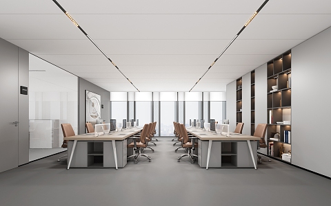 Open office manager room 3d model