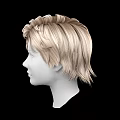 Game and Movie Character White Head Model With Blonde Short Hair Against Black Background