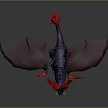Mythical Purple Red Dragon Game And Movie Character With Wings And Horns