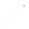 Beautiful White Flower With Purple And Yellow Stamens Green Stem And Leaves On Purple Background