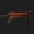 Detailed Classic Submachine Gun With Wooden Stock And Black Metal Barrel Design