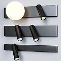 Modern Black Indoor Wall Lamp With Long Strip Base And Dual Cylindrical Heads