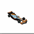 Formula 1 Race Car With Orange White Aerodynamic Body And Sporty Design