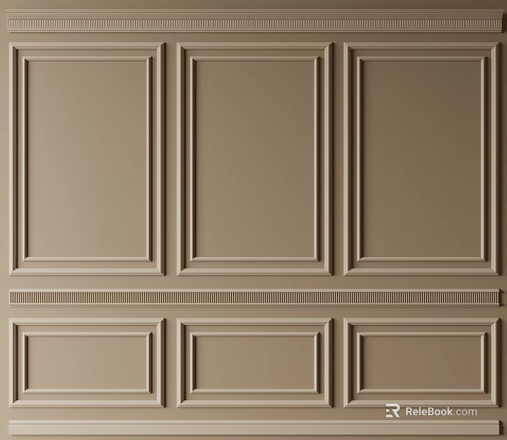 Classic Wall Decoration With Gypsum Molding 3d model