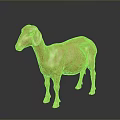 Shiny Golden Sheep Sculpture With Reflective Surface On Dark Background 3d model