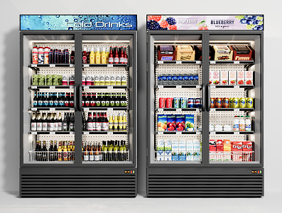 Modern Freezer Refrigerator Cabinet Beverage Cabinet Food Beverage 3d model