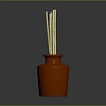 Red Aromatic Reed Diffuser Bottle With Yellow Sticks For Home Use