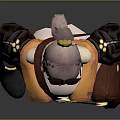 Game Movie Character Design Featuring Brown Hair Jacket Skirt Brown Bag And Goggles Standing Pose