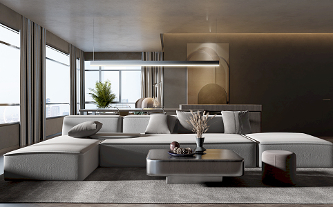 modern living room 3d model