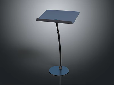 Modern Functional Desk Featuring Square Top Curved Metal Leg and Stable Round Base 3d model