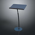 Modern Functional Desk Featuring Square Top Curved Metal Leg and Stable Round Base