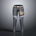 Gray Cargo Pants With Belt Side Pockets And Stylish Panelled Design