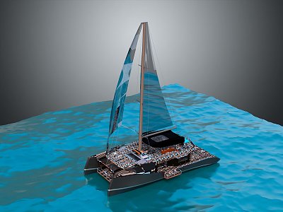 Yacht Sailing, Speedboat, Speedboat 3d model