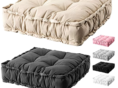 Square Ruffled Edge Cushion Pads in Multiple Colors for Home Living Essentials 3d model