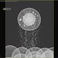 Transparent Sphere With Ice Crystal Structure And Sparkling Light Spots On Gradient Background Decorative Element 3d model