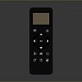 Computer Remote Control With Black Design LCD Screen Circular Button And Function Icons