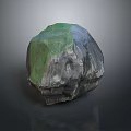 Wood and Stone Natural Decorative Object With Green Gray Texture Unique Surface Finish 3d model