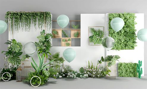 Modern Green Wall 3d model