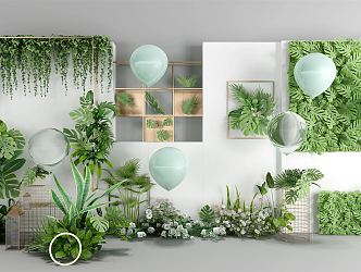 Modern Green Wall 3d model