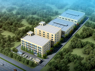 Aerial view of plant 3d model