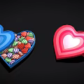 Colorful Heart Shaped Boxes Filled With Assorted Candies For Gifts