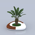 Modern Public Chair Design With Wooden White Round Base And Green Plant