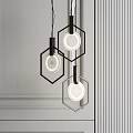 Modern Elegant Spiral Gold Metal Chandelier In Minimalist Interior With Striped Wall