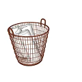 Red Wire Mesh Storage Basket With Handles For Kitchen Utensils Organizing 3d model