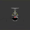 Gray Metallic Model Warship With Antenna Radar And Detailed Hull Design