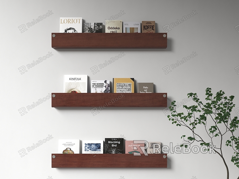 Acrylic Bookshelf Acrylic Magazine Rack Black Glass Bookshelf Books Newspapers and Magazines Book Combination Wall Hanging Bookshelf Extracurricular Book Ornaments model