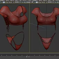 Burgundy Minimalist Bikini Sets With Short Sleeve Tops And Tie String Bottoms