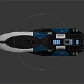 Futuristic Streamlined Space Vehicle With Blue White Design And Transparent Cockpit