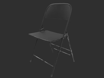 Black Folding Dining Chair With Metal Frame Lightweight And Durable Design 3d model