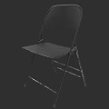 Black Folding Dining Chair With Metal Frame Lightweight And Durable Design