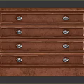 Solid Wooden Chest of Drawers with Five Drawers and Metal Handles Design